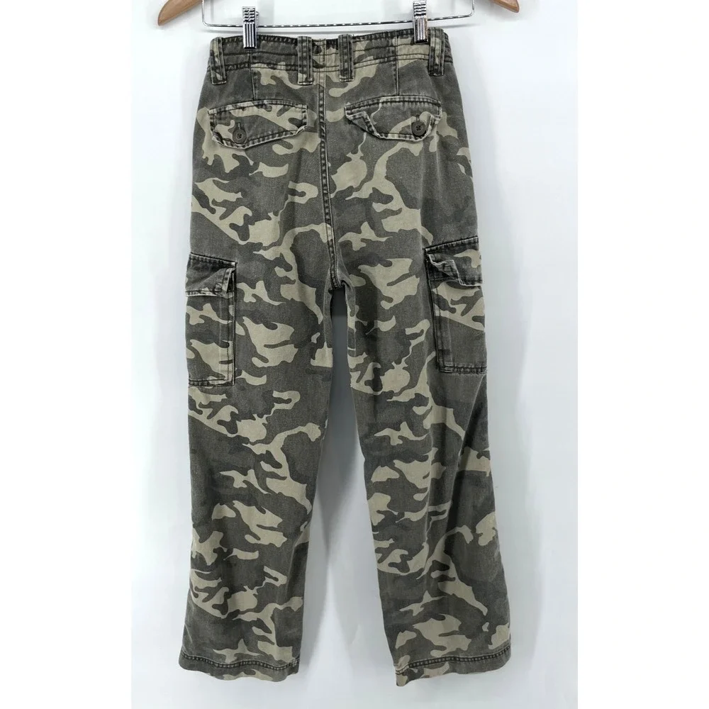 Vtg One Tuff Brand OTB Camo Cargo Pants Boys Youth 12 Hunting Grunge 24